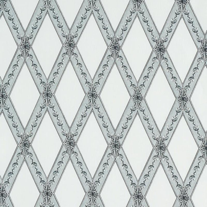 Les Losanges Toile Carbon 179461 by Schumacher Designer Fabric Jill Lasersohn 4.5" - Swanky Fabrics -