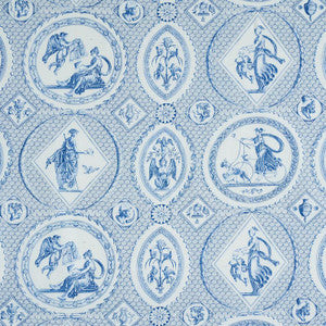 Les Scenes Contemporaines Blue 179560 by Schumacher Fabric