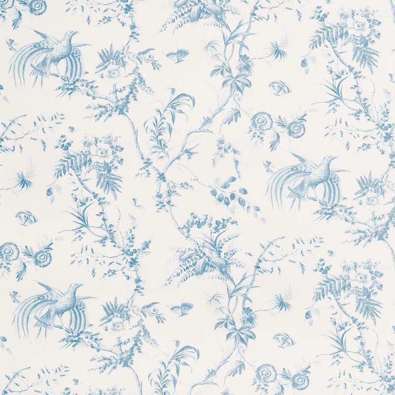 Toile De La Prairie Blue 179570 by Schumacher Designer Fabric Jill Lasersohn 27.0" - Swanky Fabrics -