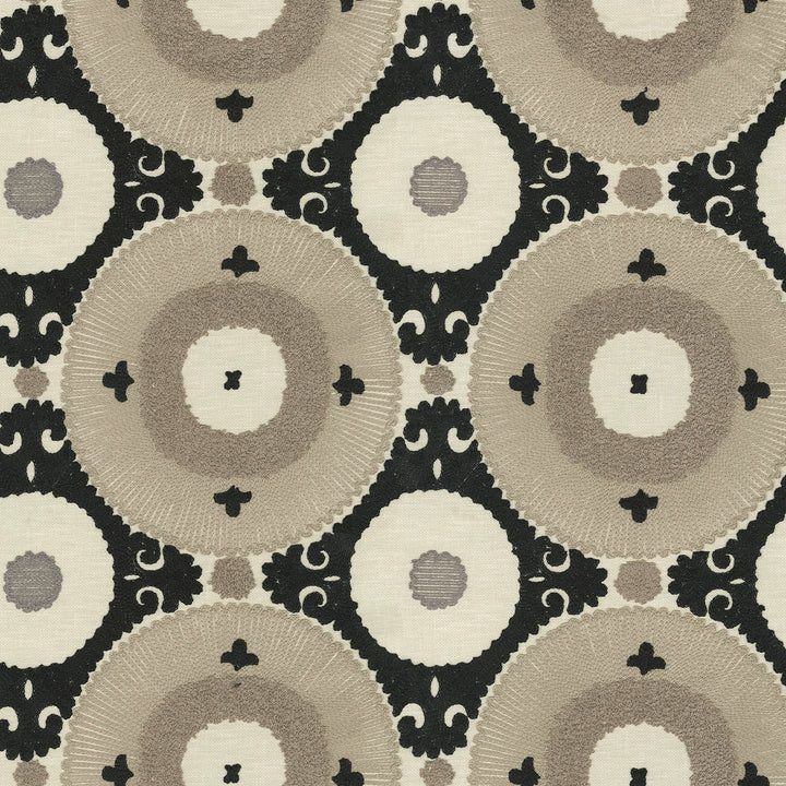 Uzbek Emb Café 470533 by PKL Studio Fabric - Base: 52% polyester, 48% cotton Emb: 100% cotton India 17000 Horizontal: 9 and Vertical: 9.25 55 - Fabric Carolina -