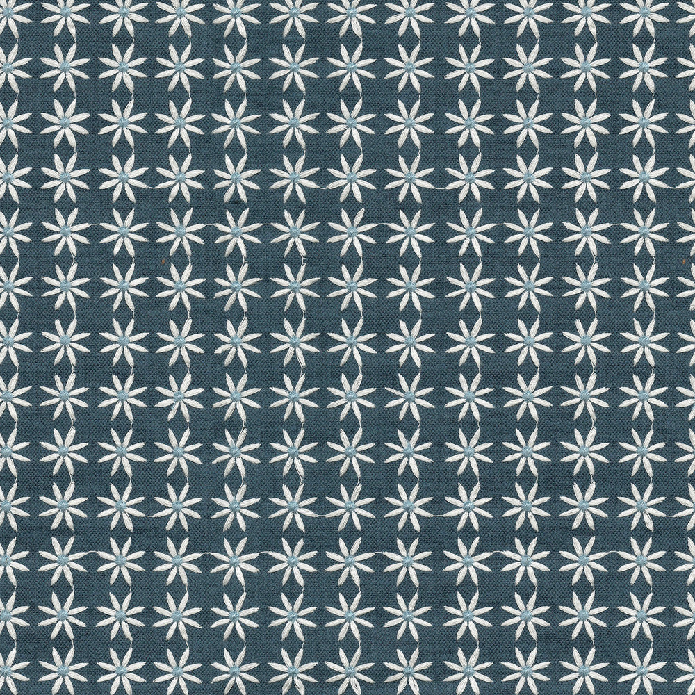 Daisy Emb Blue 470541 by PKL Studio Fabric - Base: 28% cotton, 72% polyester Emb: 100% rayon India 51000 Horizontal: 1.1 and Vertical: 1 55 - Fabric Carolina -
