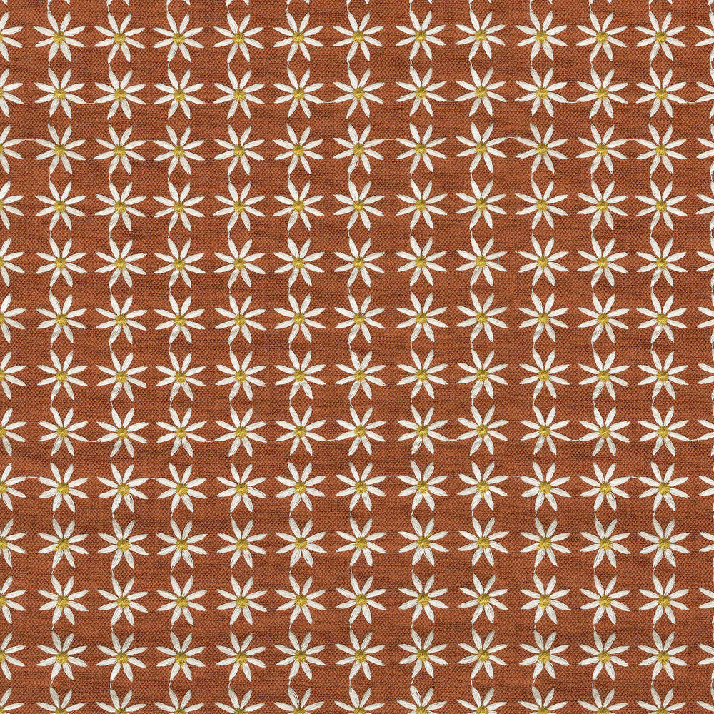 Daisy Emb Spice 470542 by PKL Studio Fabric - Base: 28% cotton, 72% polyester Emb: 100% rayon India 51000 Horizontal: 1.1 and Vertical: 1 55 - Fabric Carolina -