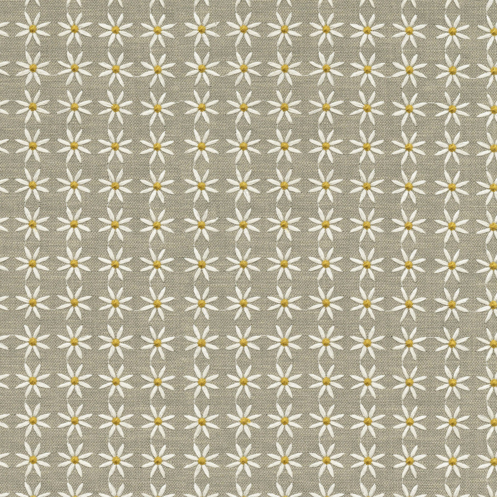 Daisy Emb Stone 470543 by PKL Studio Designer Fabric - Base: 28% cotton, 72% polyester Emb: 100% rayon India 51000 Horizontal: 1.1 and Vertical: 1 55 - Swanky Fabrics -