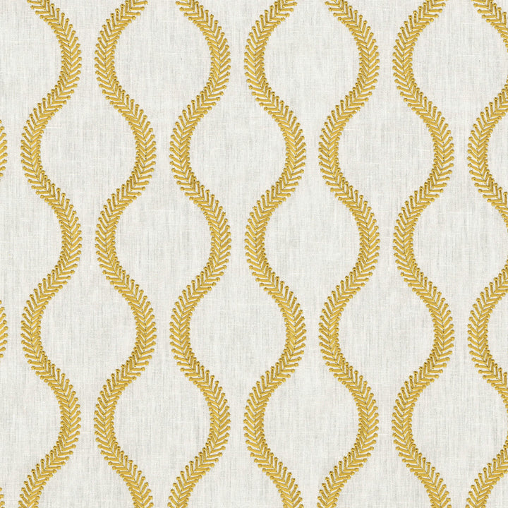 Flourish Emb Gold 470825 by PKL Studio Fabric - Base: 52% polyester, 48% cotton Emb: 100% rayon India 51000 Horizontal: 3.88 and Vertical: 4.5 55 - Fabric Carolina -