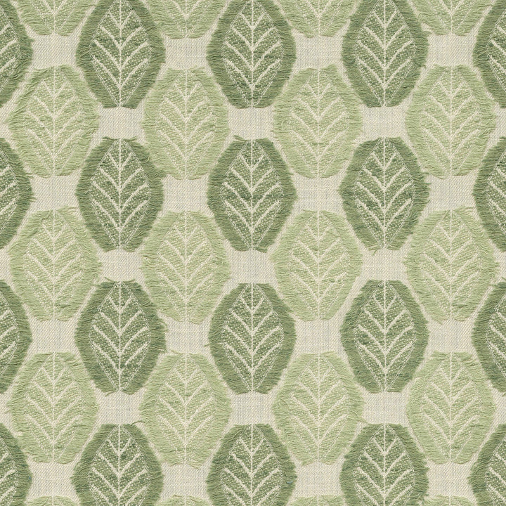 Fringe Leaf Celadon 470830 by PKL Studio Designer Fabric - 43% cotton, 57% polyester India 30000 Horizontal: 3.38 and Vertical: 3.75 55 - Swanky Fabrics -