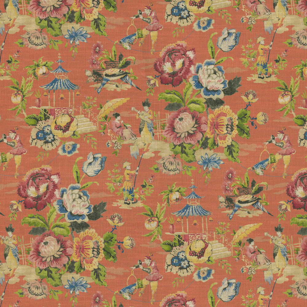 Travel Diary Flamingo 471032 by PKL Studio Fabric - 75% cotton, 25% linen Pakistan 15000 Horizontal: 13.5 and Vertical: 25.25 54 - Fabric Carolina -