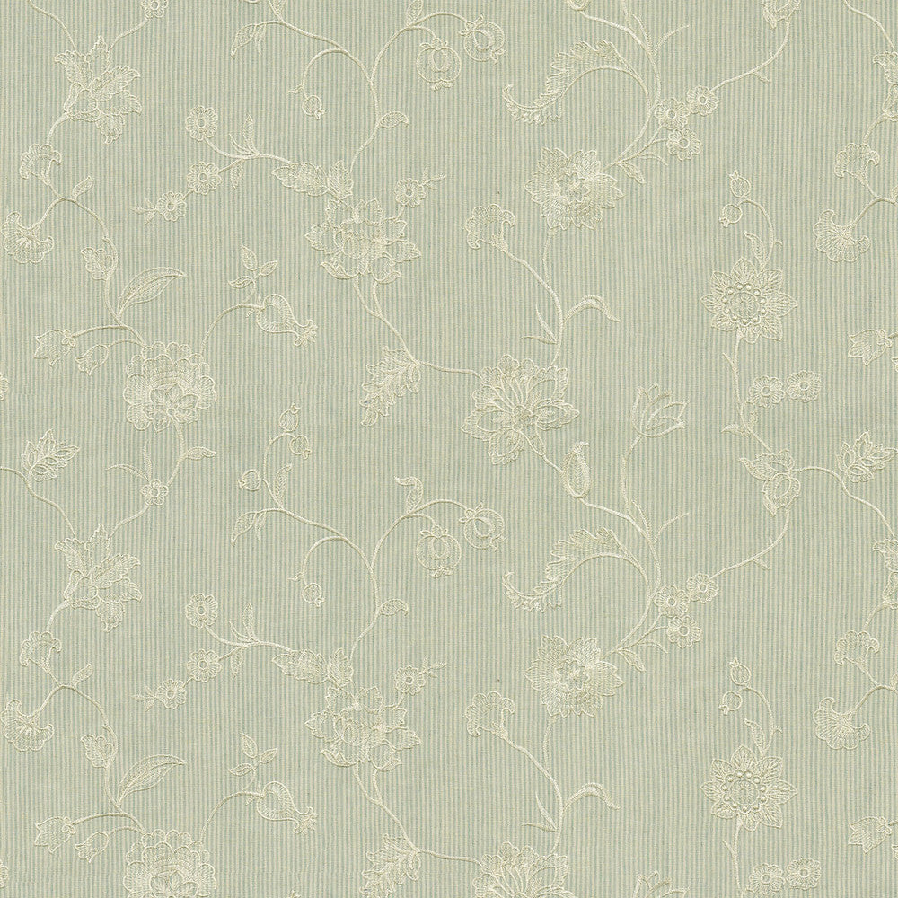 Homestead Mist 471111 by P/K LIFESTYLES Fabric - Base 50% polyester, 30% cotton, 20% linen / Emb. 100% polyester India 15000 Horizontal: 25.5 and Vertical: 15.5 54 - Fabric Carolina -