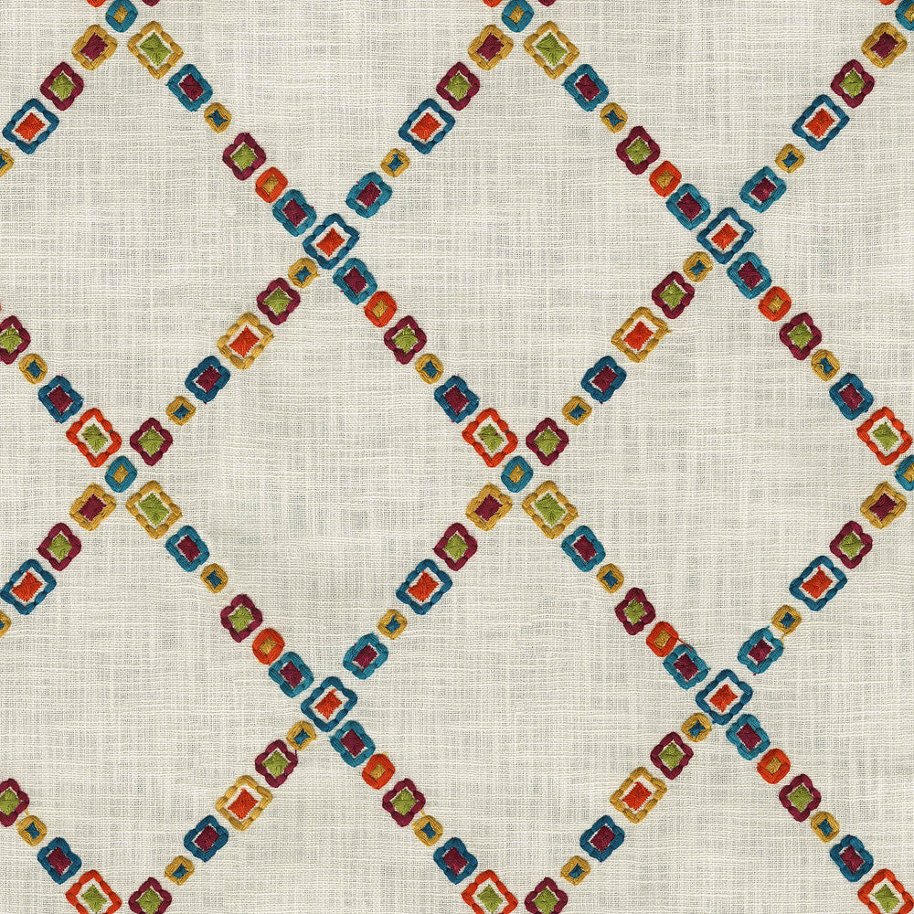 Diamond Jewel Emb. Confetti 471130 by P/K LIFESTYLES Designer Fabric - Base: 100% cotton / Emb. 100% polyester India 51000 Horizontal: 6.5 and Vertical: 7.5 55  - Swanky Fabrics -