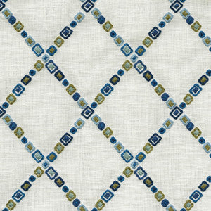 Diamond Jewel Emb. Aegean 471131 By P/K Lifestyles Fabric