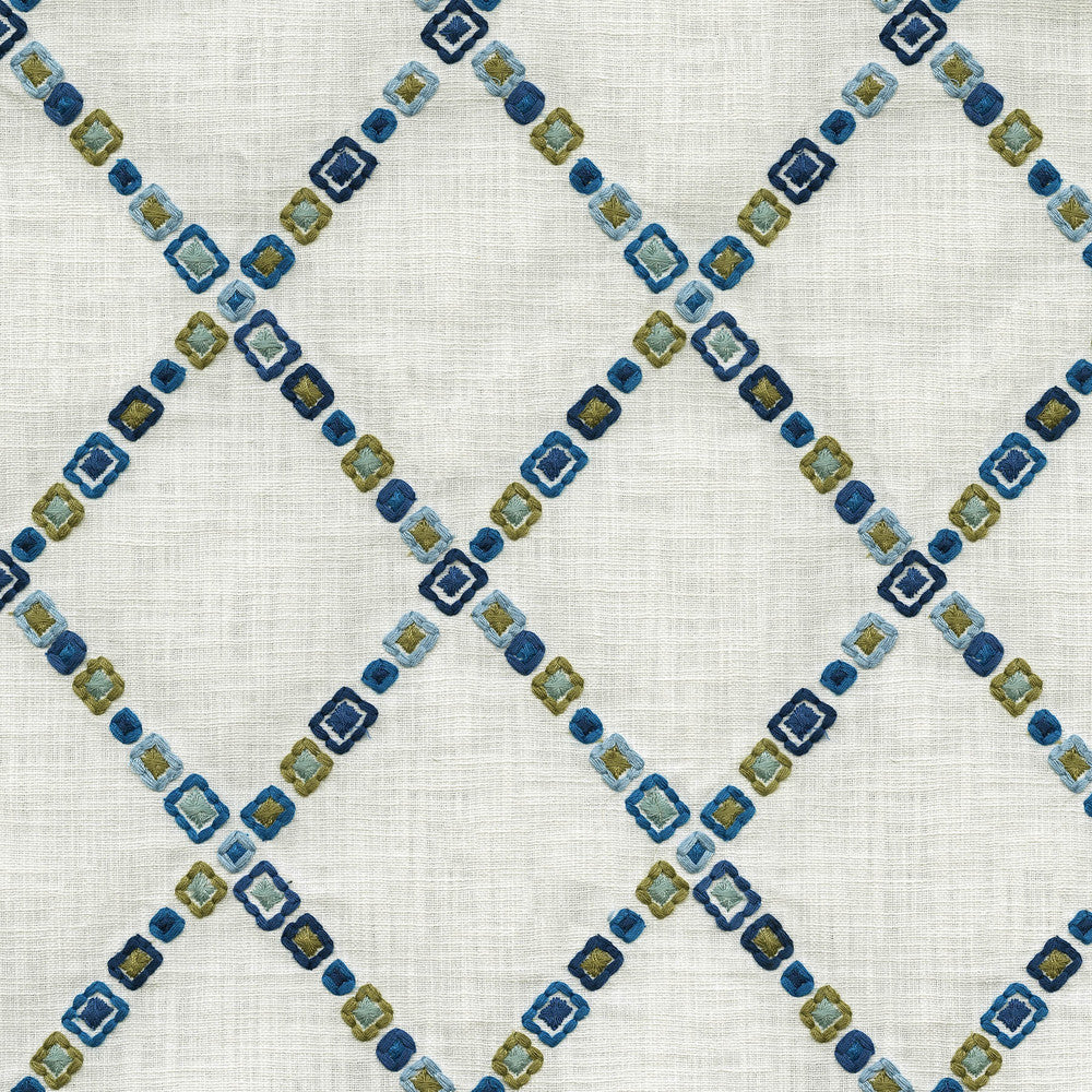 Diamond Jewel Emb. Aegean 471131 by P/K LIFESTYLES Fabric - Base: 100% cotton / Emb. 100% polyester India 51000 Horizontal: 6.5 and Vertical: 7.5 55 - Fabric Carolina -