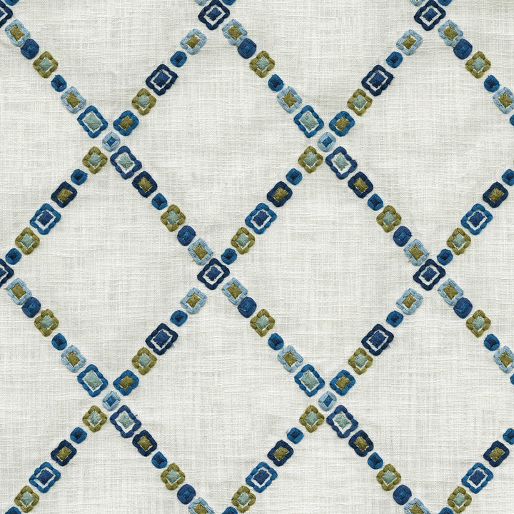 Diamond Jewel Emb. Aegean 471131 by P/K LIFESTYLES Fabric - Base: 100% cotton / Emb. 100% polyester India 51000 Horizontal: 6.5 and Vertical: 7.5 55 - Fabric Carolina -