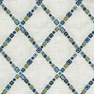 Diamond Jewel Emb. Aegean 471131 By P/K Lifestyles Fabric