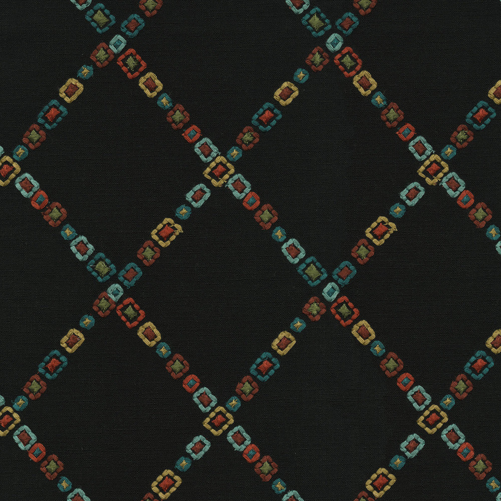 Diamond Jewel Emb. Canyon 471132 by P/K LIFESTYLES Designer Fabric - Base: 100% cotton / Emb. 100% polyester India 51000 Horizontal: 6.5 and Vertical: 7.5 55  - Swanky Fabrics -