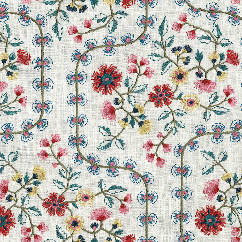 Flower Shower Emb. Boutiful 471140 by P/K LIFESTYLES Designer Fabric - Base: 100% cotton / Emb 100% rayon India 51000 Horizontal: 13 and Vertical: 15.25 56  - Swanky Fabrics -