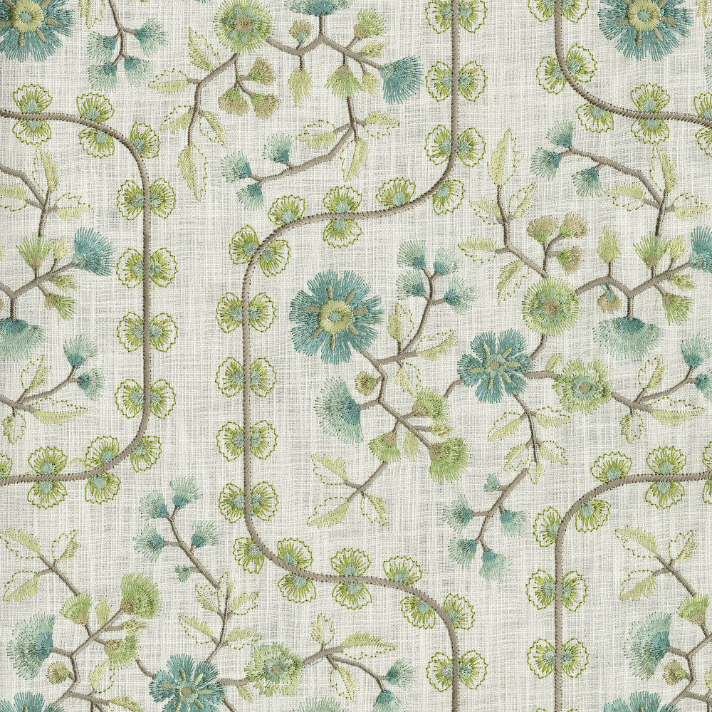 Flower Shower Emb. Spring 471142 by P/K LIFESTYLES Fabric - Base: 100% cotton / Emb 100% rayon India 51000 Horizontal: 13 and Vertical: 15.25 56 - Fabric Carolina -