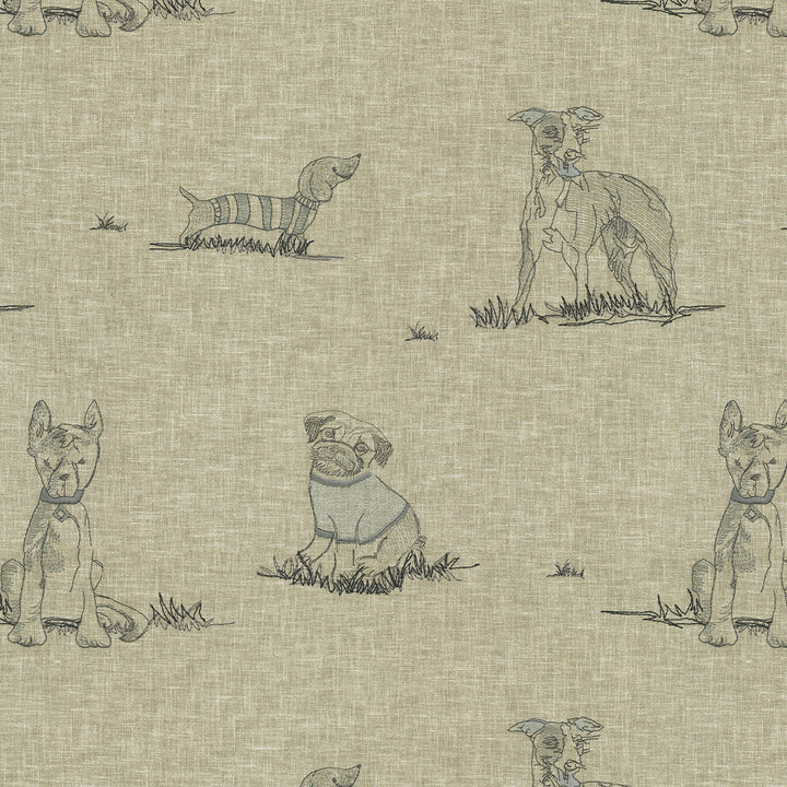 Dog Days Emb. Linen 471220 by P/K LIFESTYLES Fabric - Base: 55% cotton, 45% polyester/ Emb: 52% cotton, 48% polyester India 51000 Horizontal: 17.75 and Vertical: 15.5 54 - Fabric Carolina -