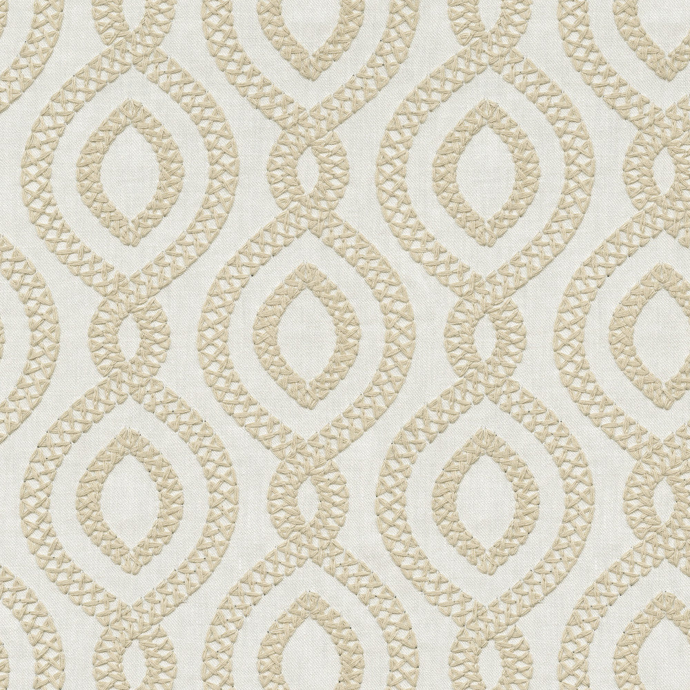 Pavilion Emb. Dune 471280 by P/K LIFESTYLES Designer Fabric - Base 68% polyester, 21% linen, 11% cotton / Emb. 100% polyester India 51000 Horizontal: 6.75 and Vertical: 6.25 54  - Swanky Fabrics -