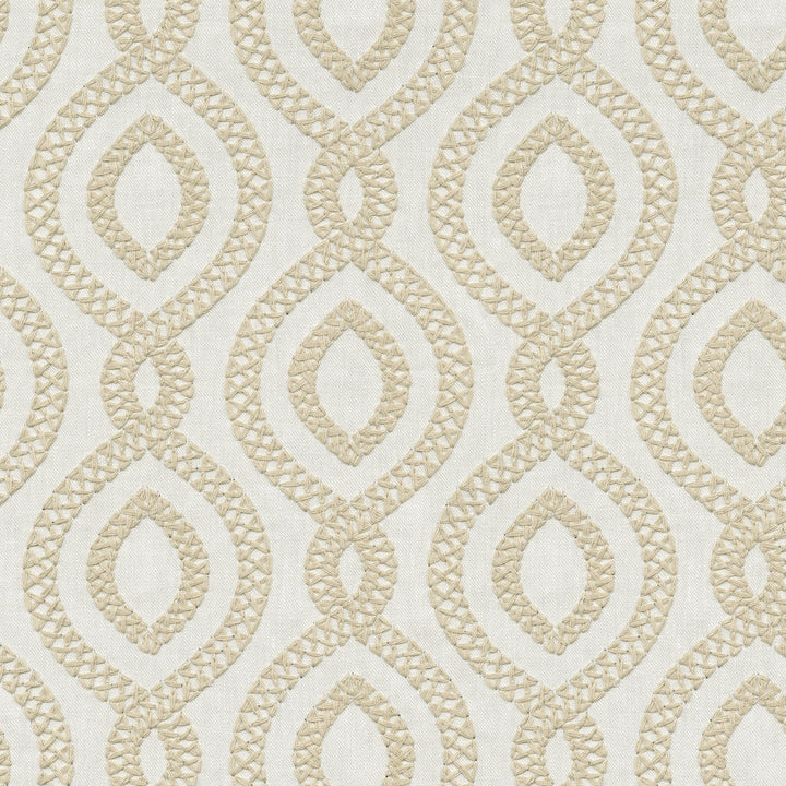 Pavilion Emb. Dune 471280 by P/K LIFESTYLES Designer Fabric - Base 68% polyester, 21% linen, 11% cotton / Emb. 100% polyester India 51000 Horizontal: 6.75 and Vertical: 6.25 54  - Swanky Fabrics -