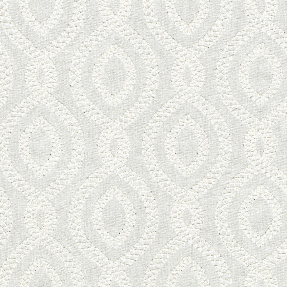 Pavilion Emb. Coconut 471281 by P/K LIFESTYLES Designer Fabric - Base 68% polyester, 21% linen, 11% cotton / Emb. 100% polyester India 51000 Horizontal: 6.75 and Vertical: 6.25 54  - Swanky Fabrics -