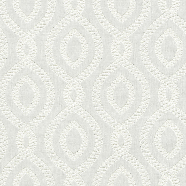 Pavilion Emb. Coconut 471281 by P/K LIFESTYLES Designer Fabric - Base 68% polyester, 21% linen, 11% cotton / Emb. 100% polyester India 51000 Horizontal: 6.75 and Vertical: 6.25 54  - Swanky Fabrics -