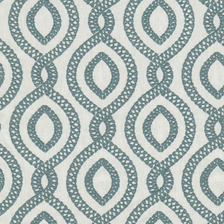 Pavilion Emb. Sky 471282 by P/K LIFESTYLES Designer Fabric - Base 68% polyester, 21% linen, 11% cotton / Emb. 100% polyester India 51000 Horizontal: 6.75 and Vertical: 6.25 54  - Swanky Fabrics -