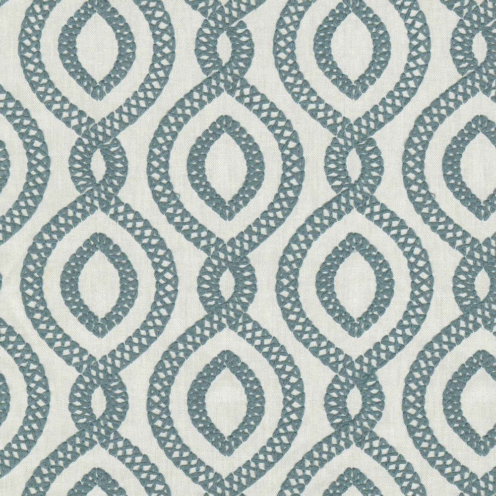 Pavilion Emb. Sky 471282 by P/K LIFESTYLES Fabric - Base 68% polyester, 21% linen, 11% cotton / Emb. 100% polyester India 51000 Horizontal: 6.75 and Vertical: 6.25 54 - Fabric Carolina -