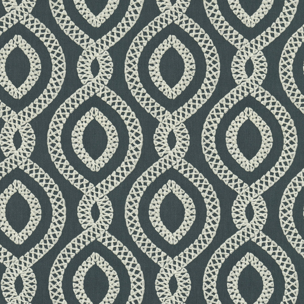 Pavilion Emb. Indigo 471283 by P/K LIFESTYLES Fabric - Base 68% polyester, 21% linen, 11% cotton / Emb. 100% polyester India 51000 Horizontal: 6.75 and Vertical: 6.25 54 - Fabric Carolina -