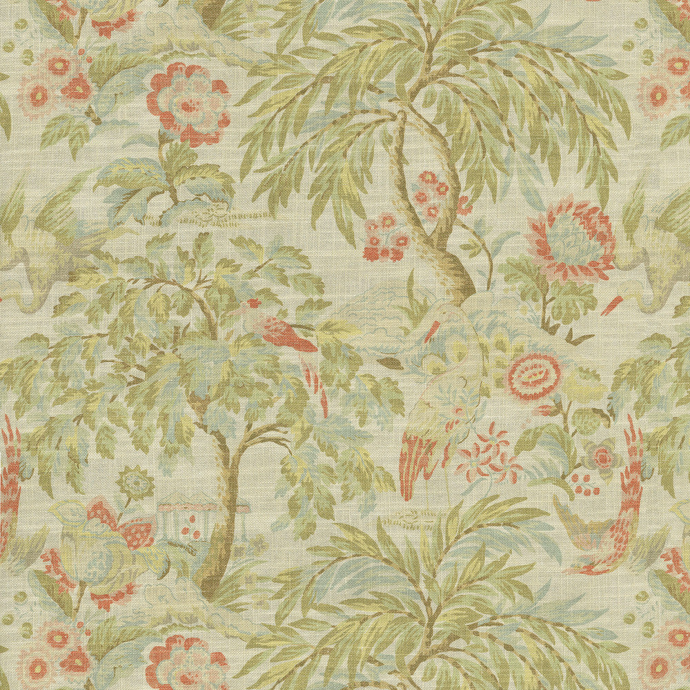 Forest & the Trees Apricot 471302 by P/K LIFESTYLES Fabric - 75% cotton, 25% linen Pakistan 15000 Horizontal: 27 and Vertical: 25.25 54 - Fabric Carolina -