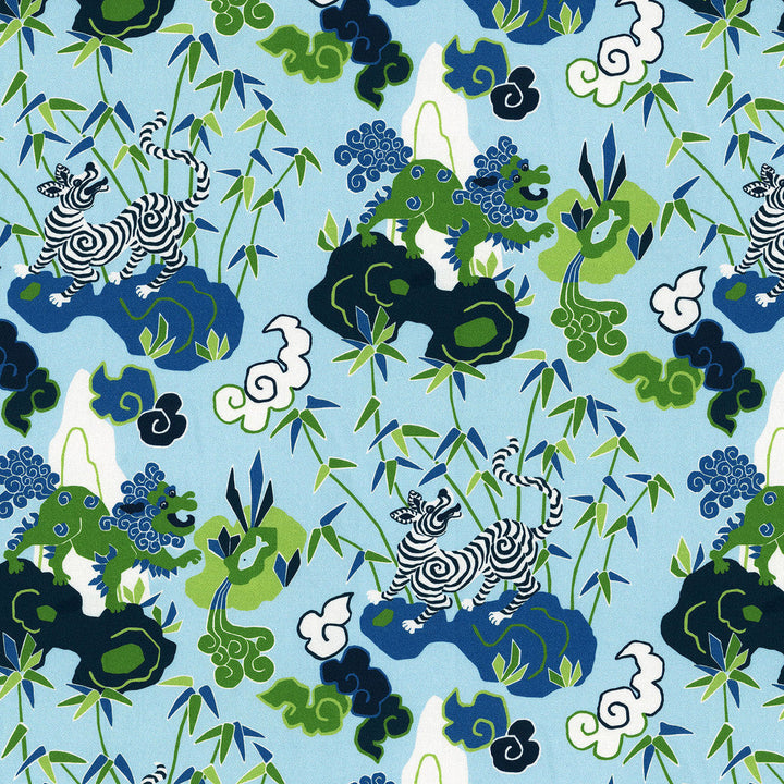 Playful Zebra Turquoise 471320 by P/K LIFESTYLES Designer Fabric - 100% cotton Spain 51000 Horizontal: 13.5 and Vertical: 25.25 54  - Swanky Fabrics -