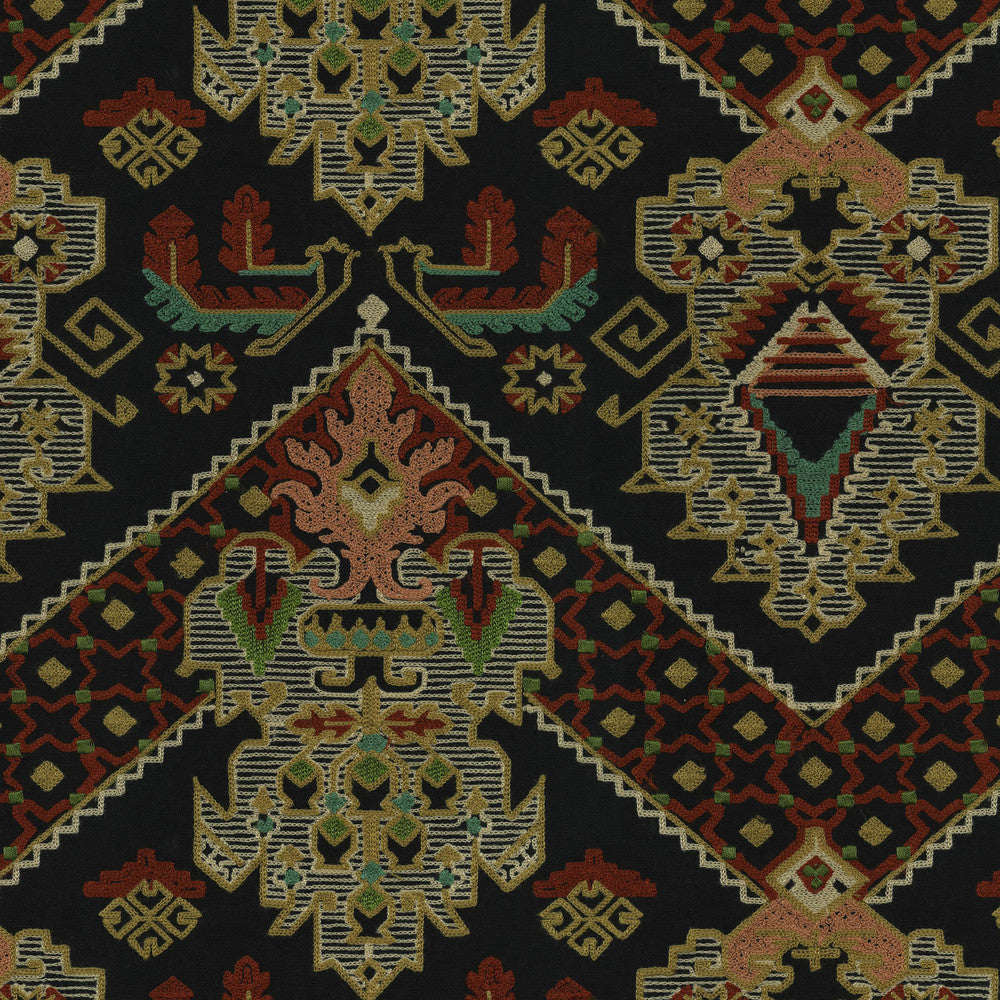 Casbah Jewel 471340 by P/K LIFESTYLES Fabric - Base: 100% cotton/ Emb. 80% acrylic, 20% polyester India 51000 Horizontal: 17.5 and Vertical: 15.25 58 - Fabric Carolina -