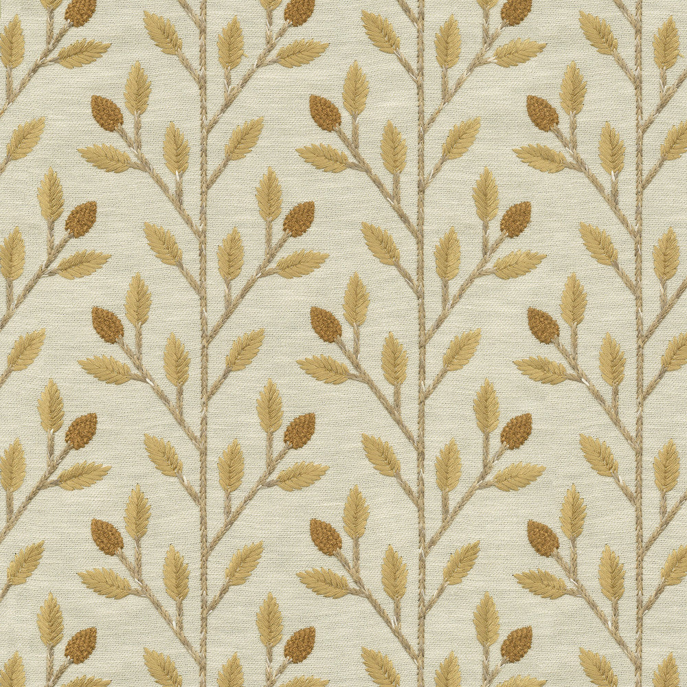 PK Lifestyles Fabric Wheat Field Emb Golden - 72% polyester, 28% cotton EMB: 100% rayon India 51000 Horizontal: 4.87 and Vertical: 4.63 56 - My Fabric Connection -