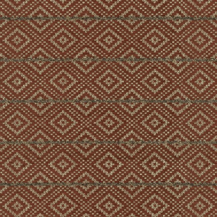 PK Lifestyles Fabric Diamante Cinnabar - 95% polyester, 5% linen India 51000 Horizontal: 2.75 and Vertical: 2.5 55 - My Fabric Connection -