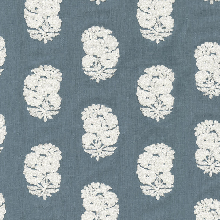 PK Lifestyles Fabric Bodhi Emb Cornflower - Base: 52% polyester, 48% cotton EMB: 50% cotton, 50% rayon India 29000 Horizontal: 6.75 and Vertical: 4.75 54 - My Fabric Connection -