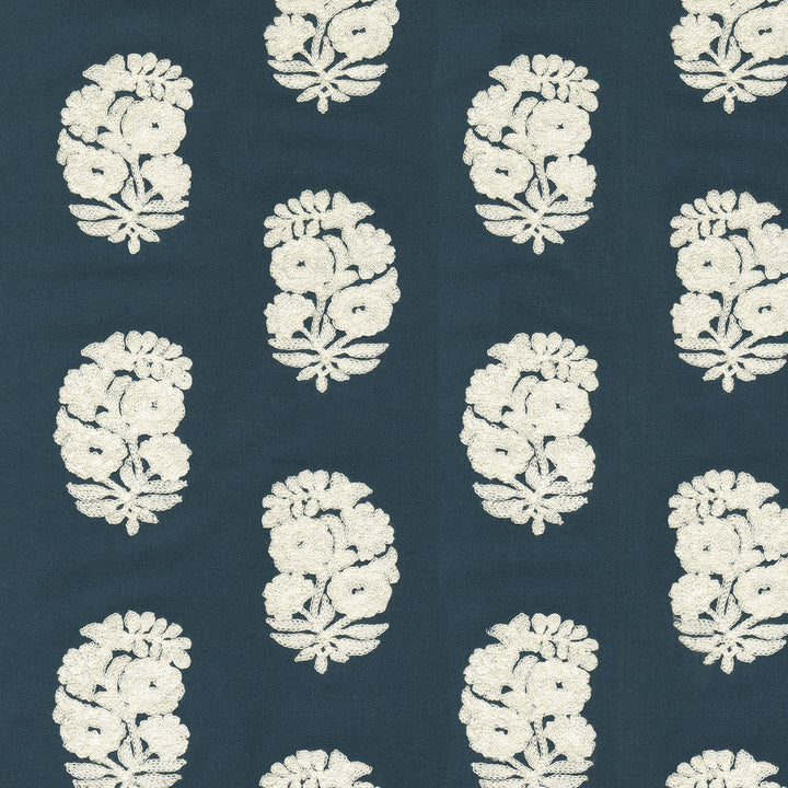 Bodhi Emb Indigo by PK Lifestyles Designer Fabric - Base: 52% polyester, 48% cotton EMB: 50% cotton, 50% rayon India 29000 Horizontal: 6.75 and Vertical: 4.75 54 - Swanky Fabrics -