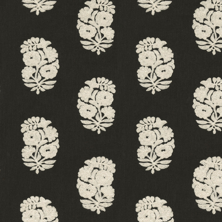 PK Lifestyles Fabric Bodhi Emb Onyx - Base: 52% polyester, 48% cotton EMB: 50% cotton, 50% rayon India 29000 Horizontal: 6.75 and Vertical: 4.75 54 - My Fabric Connection -