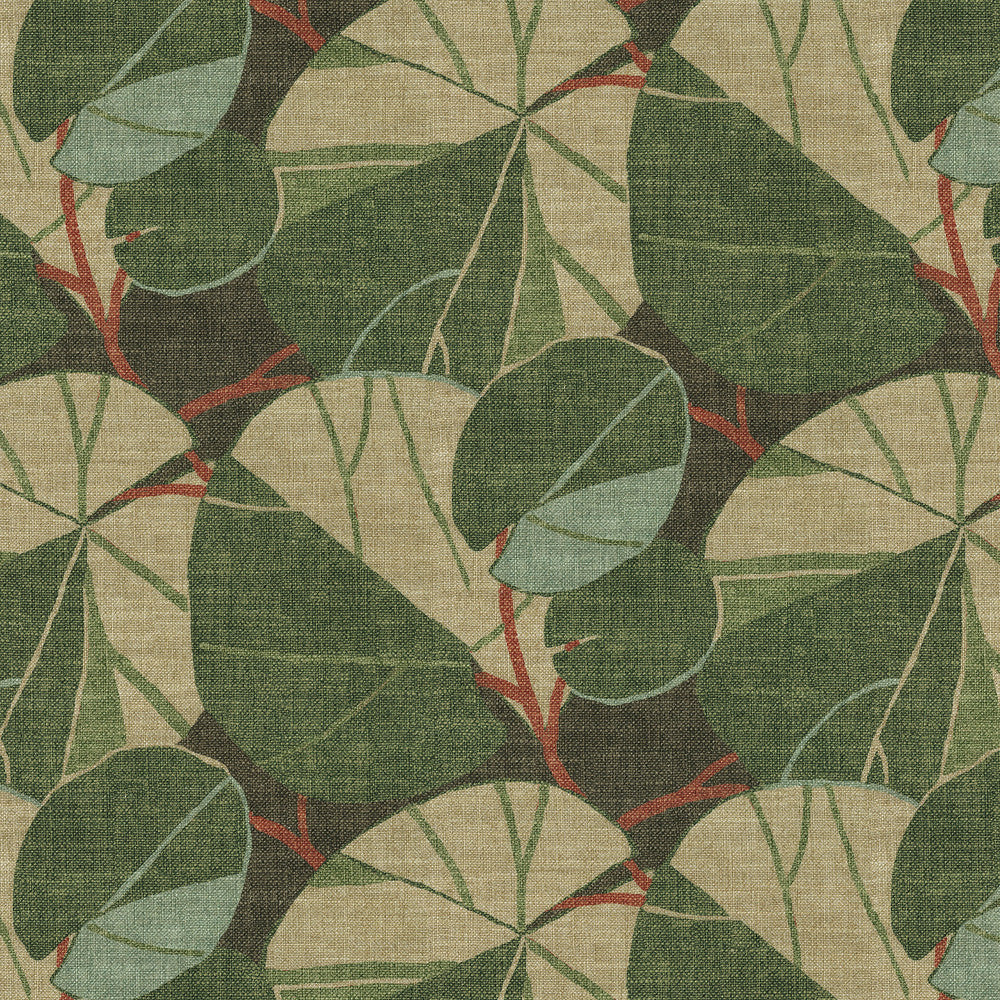 PK Lifestyles Fabric Leafy Place Grasshopper - 75% cotton, 25% linen Pakistan 15000 Horizontal: 13.5 and Vertical: 25.25 54 - My Fabric Connection -