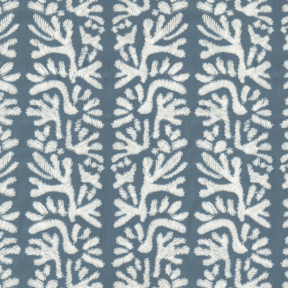 PK Lifestyles Fabric Coral Emb Ocean - Base: 52% polyester, 48% cotton EMB: 100% cotton India 51000 Horizontal: 7.88 and Vertical: 6.25 53 - My Fabric Connection -