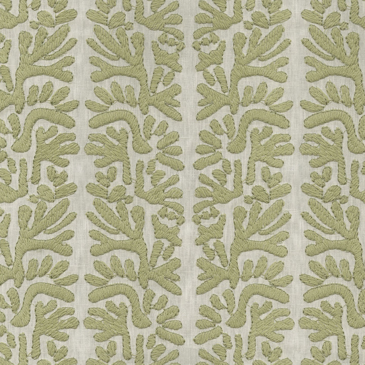 PK Lifestyles Fabric Coral Emb Sage - Base: 52% polyester, 48% cotton EMB: 100% cotton India 51000 Horizontal: 7.88 and Vertical: 6.25 53 - My Fabric Connection -