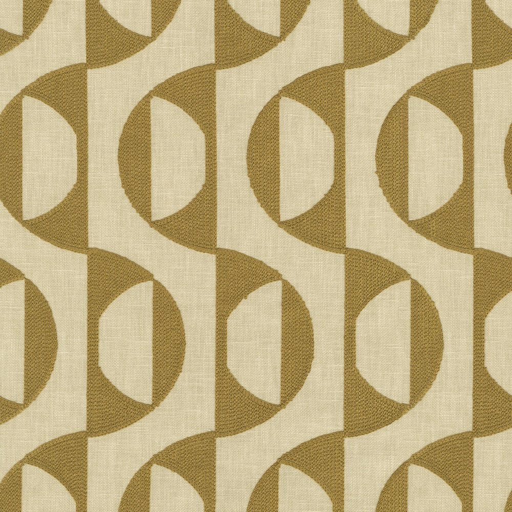 Calder Emb Golden 472120 by PK Lifestyles Fabric Expressionist VI Base: 50% Polyester, 50% Cotton EMB: 100% Viscose India 51000 H: 3.25, V: 9 54 - Fabric Carolina -