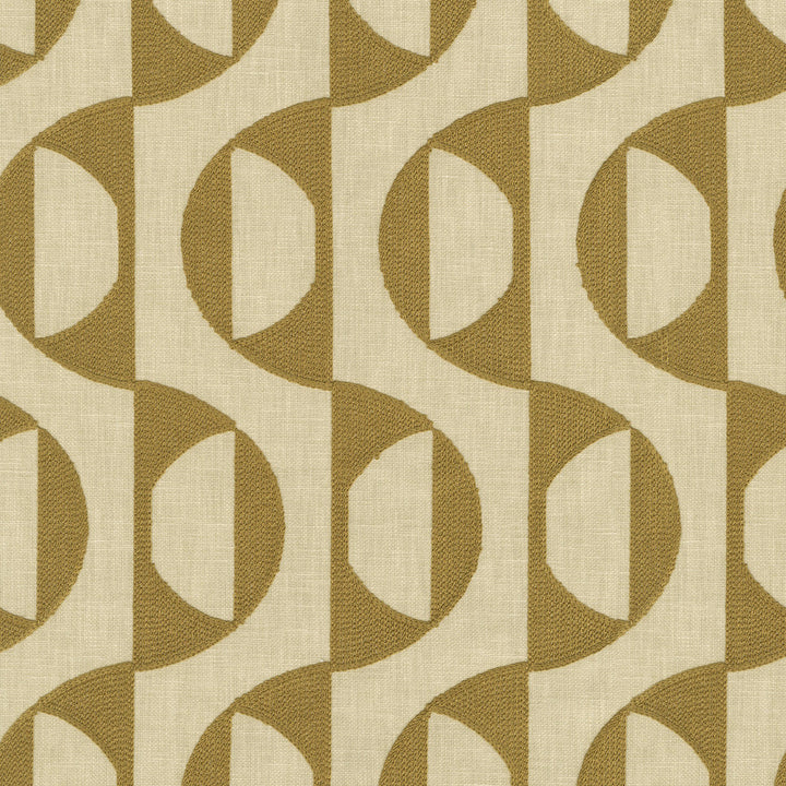 Calder Emb Golden 472120 by PK Lifestyles Fabric Expressionist VI Base: 50% Polyester, 50% Cotton EMB: 100% Viscose India 51000 H: 3.25, V: 9 54 - Fabric Carolina -