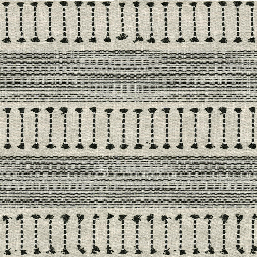 Fringe Stripe Emb Newsprint 472220 by PK Lifestyles Fabric Cultural Exchange IX Base: 88% Polyester, 12% Cotton EMB: 84% Cotton, 16% Viscose India 50000 H: 6.125, V: 0.75 55 - Fabric Carolina -