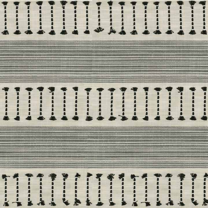 Fringe Stripe Emb Newsprint 472220 by PK Lifestyles Fabric Cultural Exchange IX Base: 88% Polyester, 12% Cotton EMB: 84% Cotton, 16% Viscose India 50000 H: 6.125, V: 0.75 55 - Fabric Carolina -