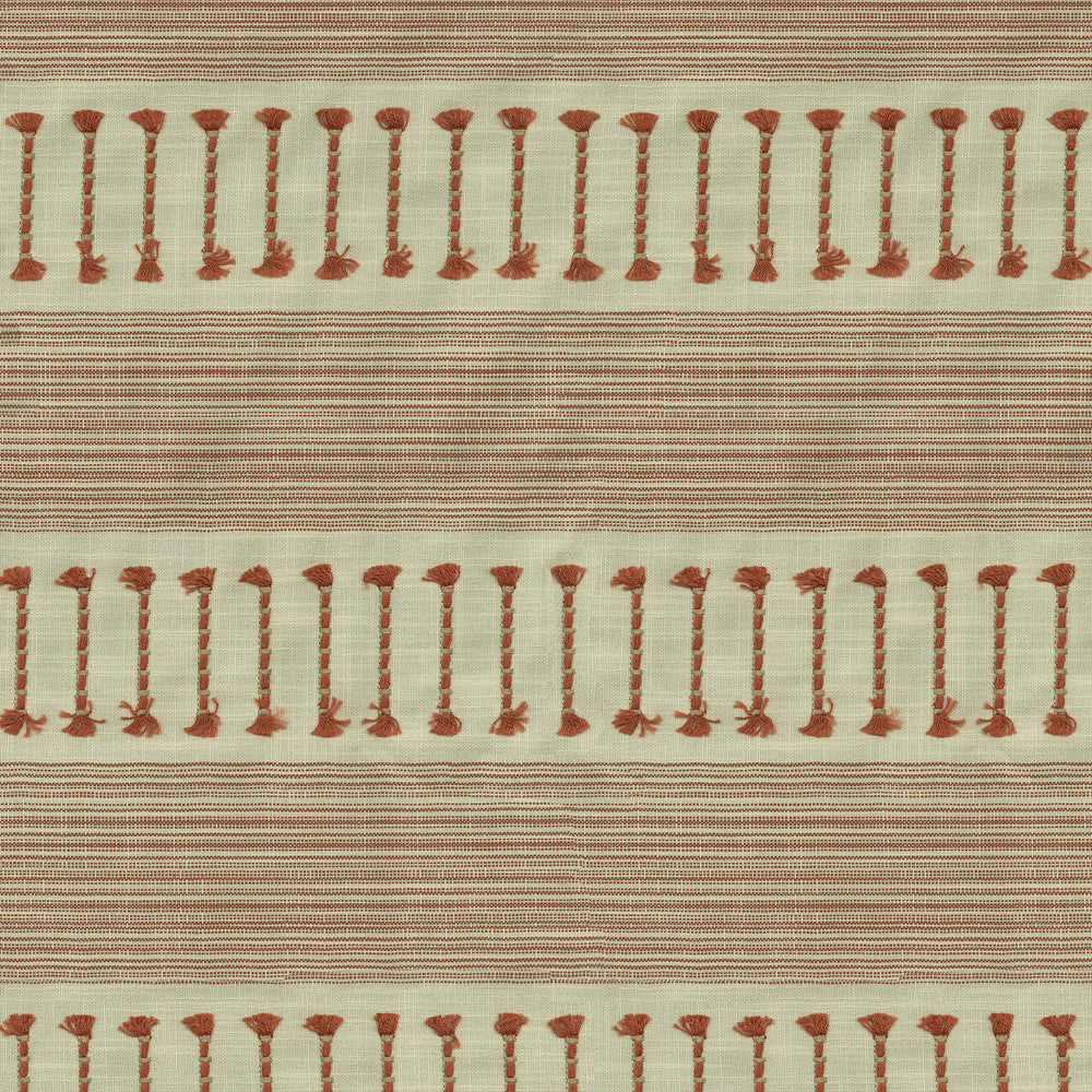 Fringe Stripe Emb Coral 472221 by PK Lifestyles Fabric Cultural Exchange IX Base: 88% Polyester, 12% Cotton EMB: 84% Cotton, 16% Viscose India 50000 H: 6.125, V: 0.75 55 - Fabric Carolina -