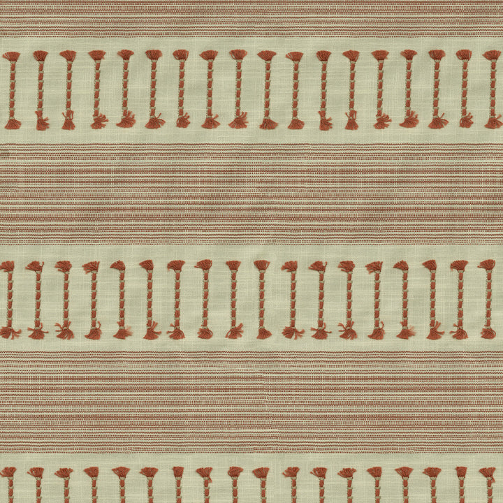 Fringe Stripe Emb Coral 472221 by PK Lifestyles Fabric Cultural Exchange IX Base: 88% Polyester, 12% Cotton EMB: 84% Cotton, 16% Viscose India 50000 H: 6.125, V: 0.75 55 - Fabric Carolina -