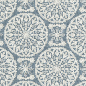 Lace Medallion Emb Cornflower 472230 by PK Lifestyles Fabric