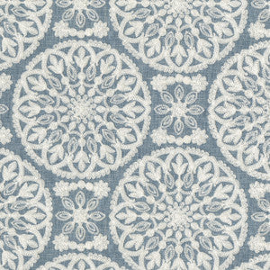 Lace Medallion Emb Cornflower 472230 by PK Lifestyles Fabric