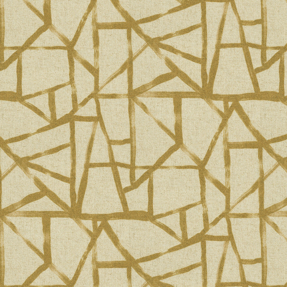 What's Your Angle Gold 472511 by PK Lifestyles Designer Fabric Expressionist VI 90% Polyester, 10% Linen China 51000 H: 13.5, V: 25.25 54 - Swanky Fabrics -