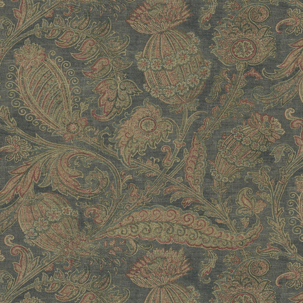 Loggia Azure 472632 by PK Lifestyles Fabric History Retold VIII 555 Linen, 45% Rayon Pakistan 50000 H: 27, V: 25.25 54 - Fabric Carolina -