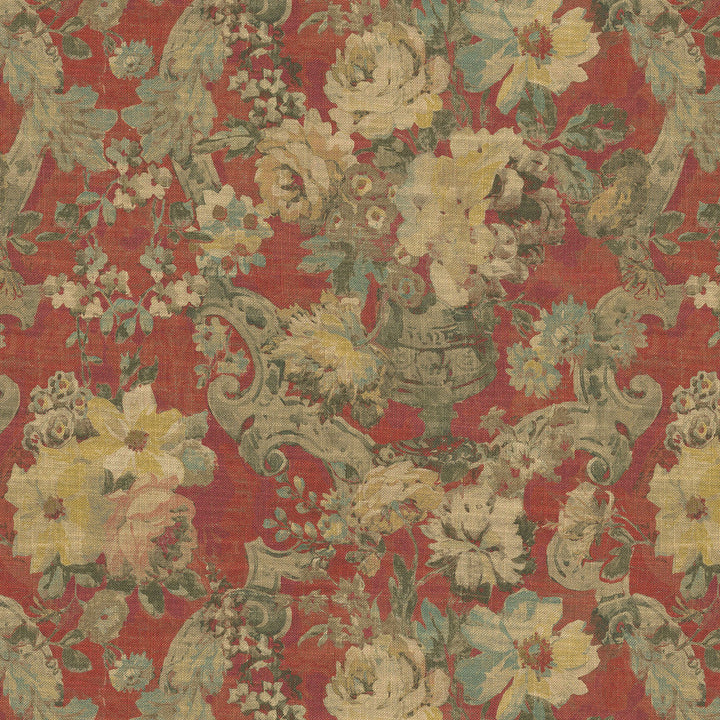 Roma Cerise 472641 by PK Lifestyles Designer Fabric History Retold VIII 75% Cotton, 25% Linen Pakistan 15000 H: 27, V: 25.25 54 - Swanky Fabrics -