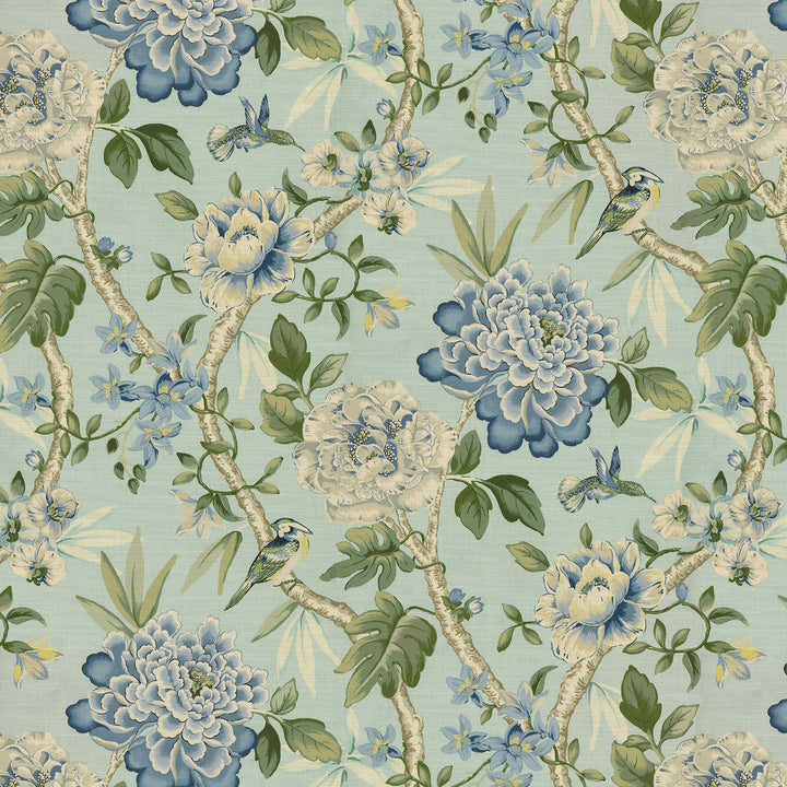 Peony Portico Larkspur 472693 by PK Lifestyles Fabric Design by Nature VIII 100% Cotton Peru 25000 H: 13.5, V: 27 54 - Fabric Carolina -